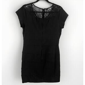 DSTUDIO Bandage Dress Womens 6 Black Wiggle Glam Drama Dark Fairycore Chic Knee